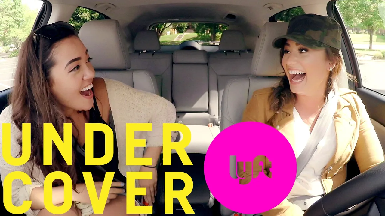 Undercover Lyft with Demi Lovato background