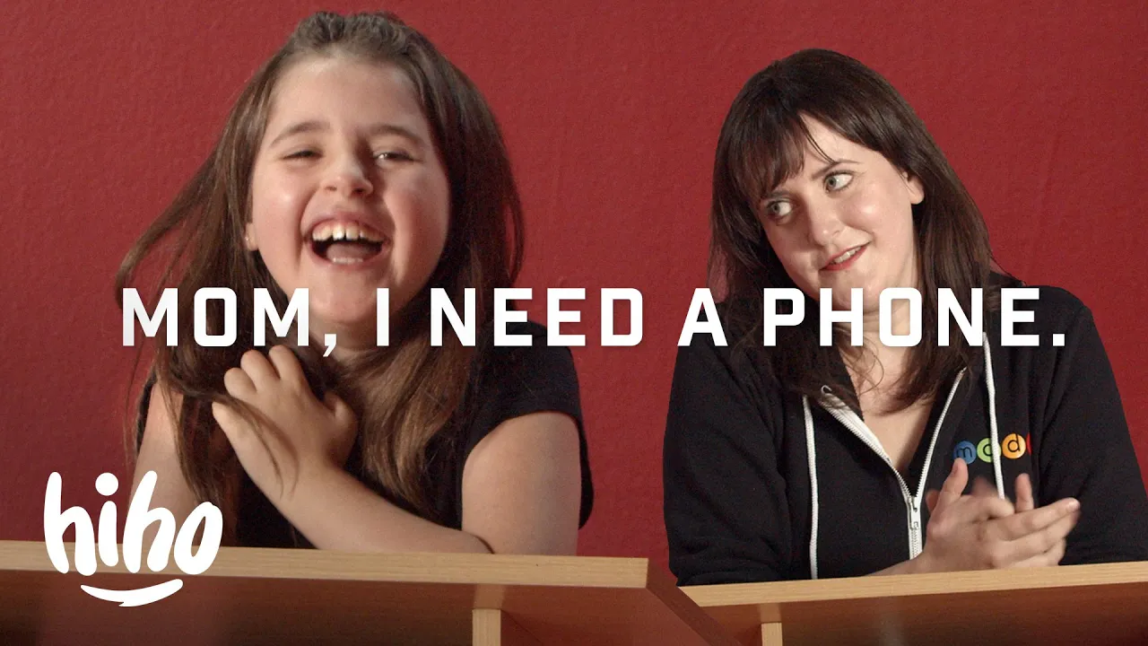 Parent vs. Kid: 8 Year Old Debates Her Mom For a Cell Phone | Spirited Debates | HiHo Kids background