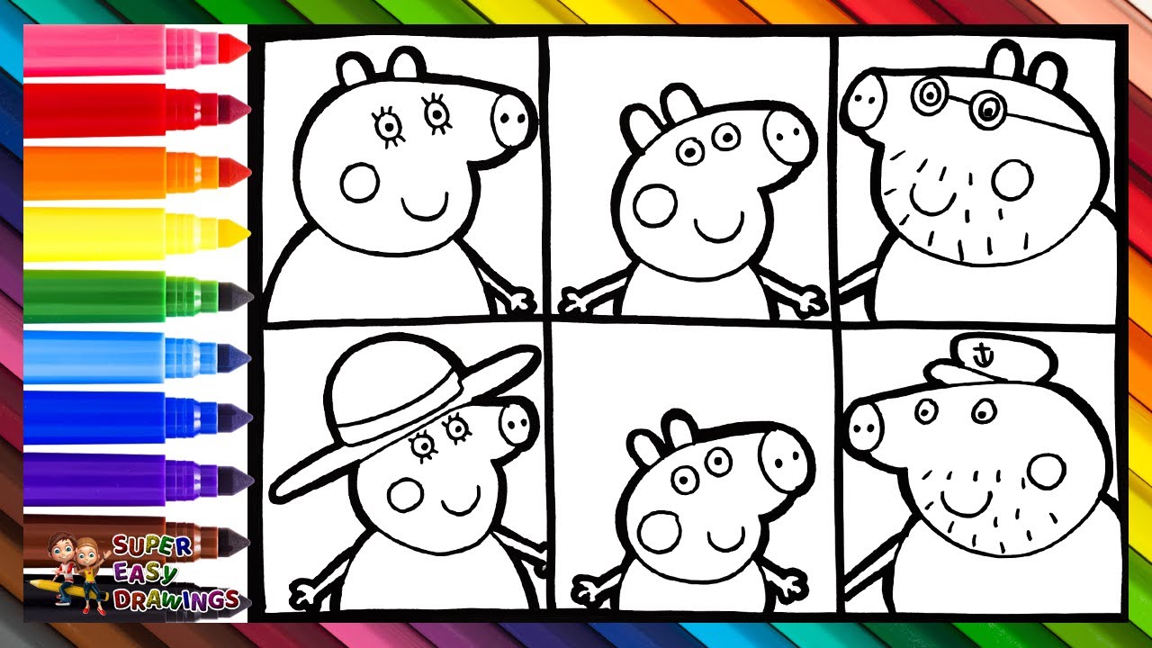 Drawing And Coloring Peppa Pig With Her Family ๐ท๐ท๐ท๐ท๐๐ Drawings For Kids