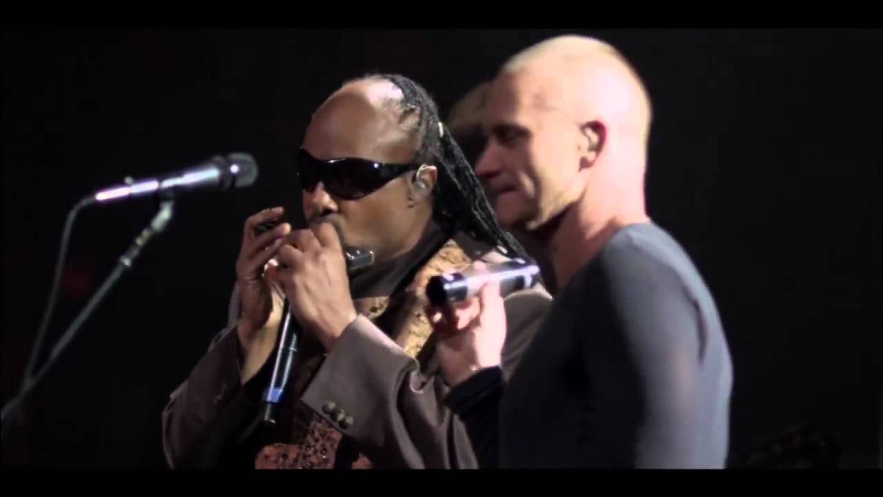 Sting and Stevie Wonder - "Fragile" (from Sting's 60th birthday concert) background