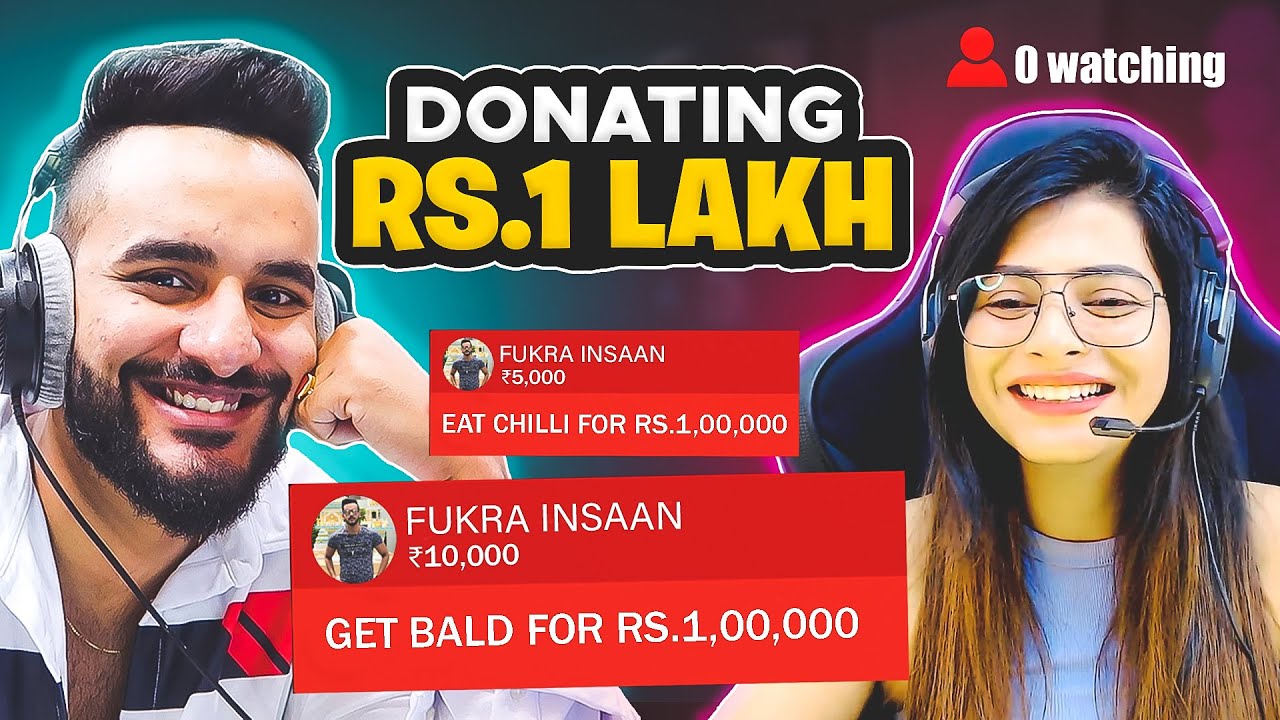 Donating RS 1,00,000 to streamers with 0 WATCHING if they do the DARE !! *Shave head on Stream*