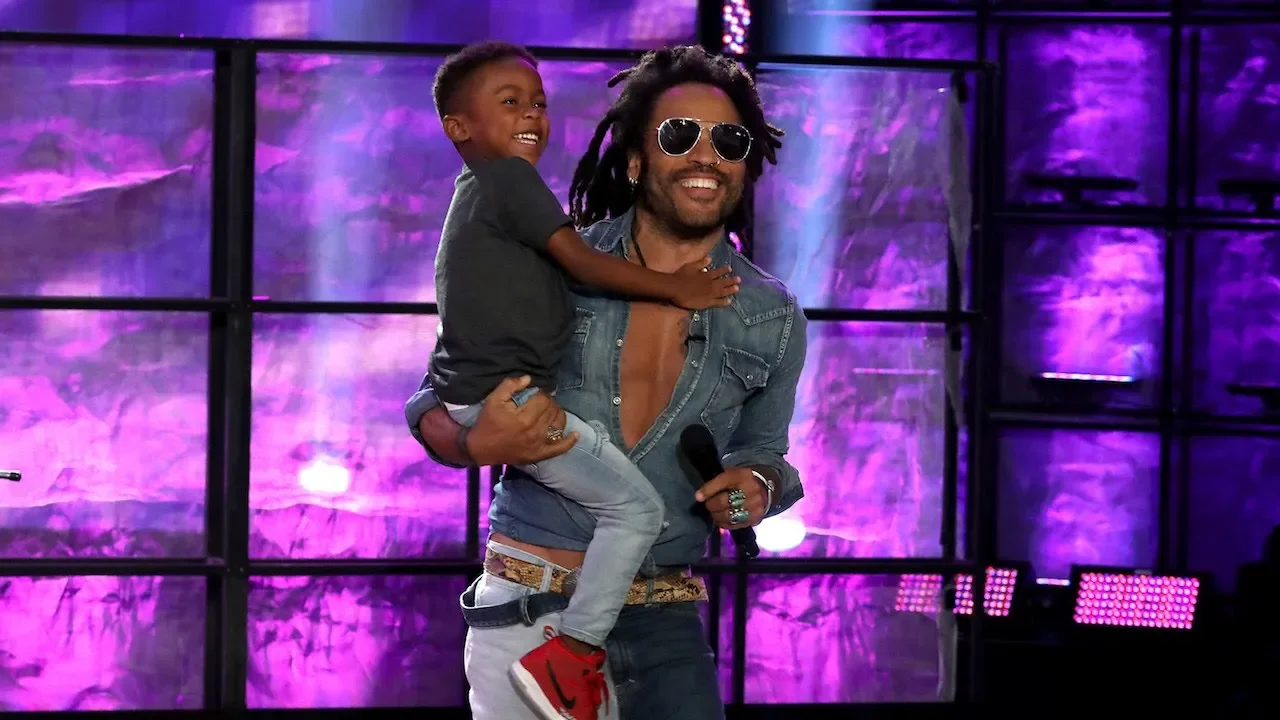 Lenny Kravitz Surprises Kid Drummer Justin Wilson II background