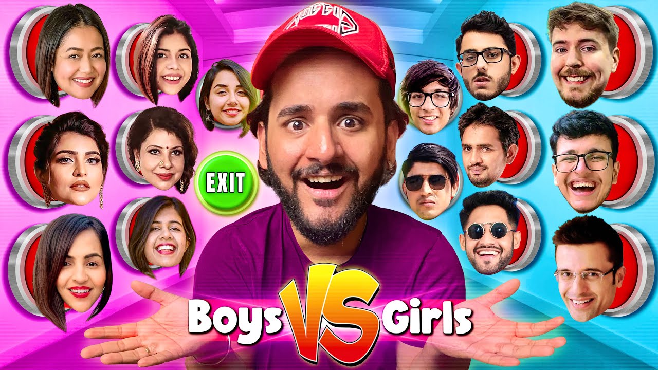 100 Boys VS Girls Youtuber's Mystery Buttons !! *Only 1 lets u escape* (2022) | Watch on Movi47