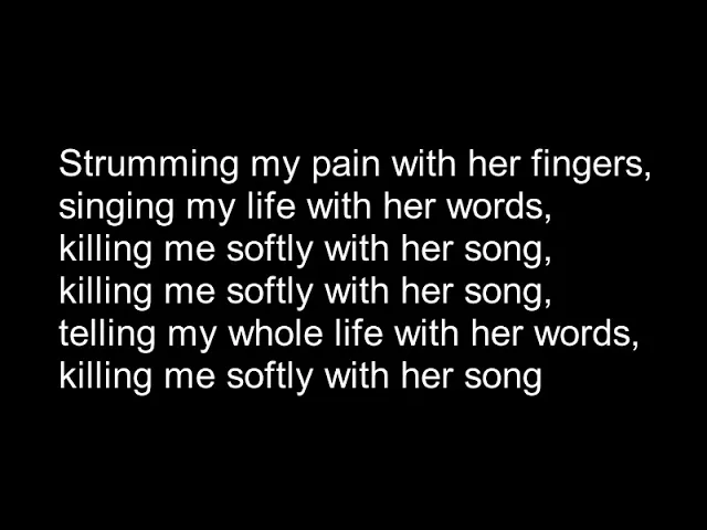 Frank Sinatra - Killing me softly with lyrics background