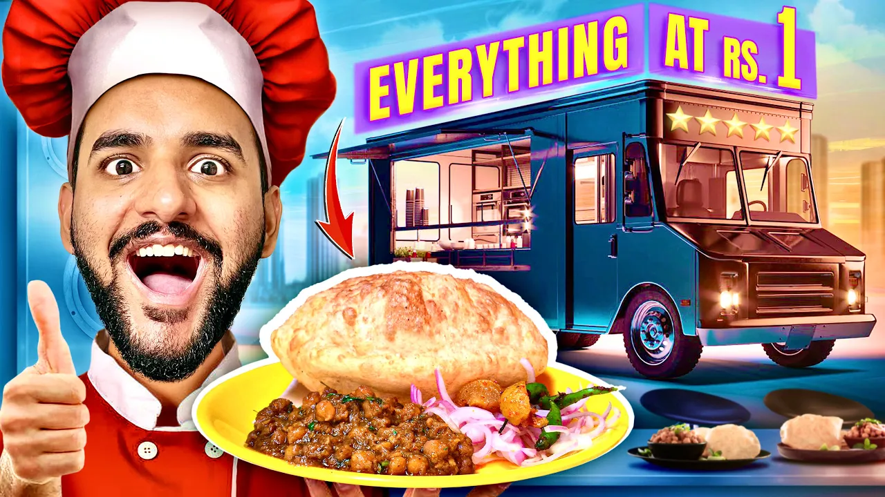 I Spent 24 Hours in a CARAVAN & Opened a FREE Restaurant !!