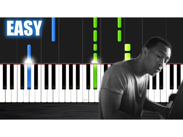 John Legend - All of Me - EASY Piano Tutorial by PlutaX background
