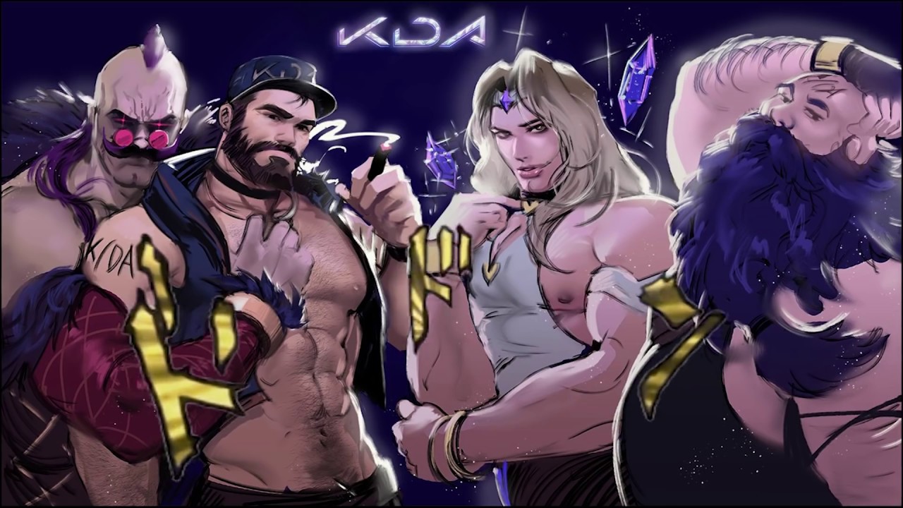 AWAKEN MY POP/STARS (Pillar Men x K/DA Mashup) background