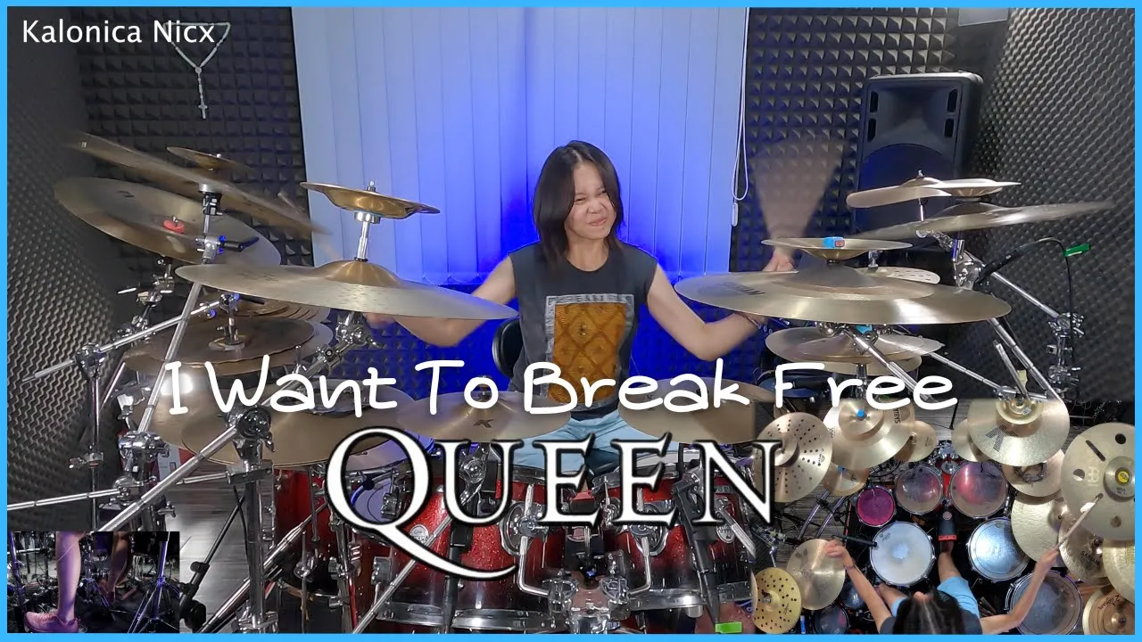 Queen - I Want to Break Free - Freddie Mercury || Drum Cover by KALONICA NICX background