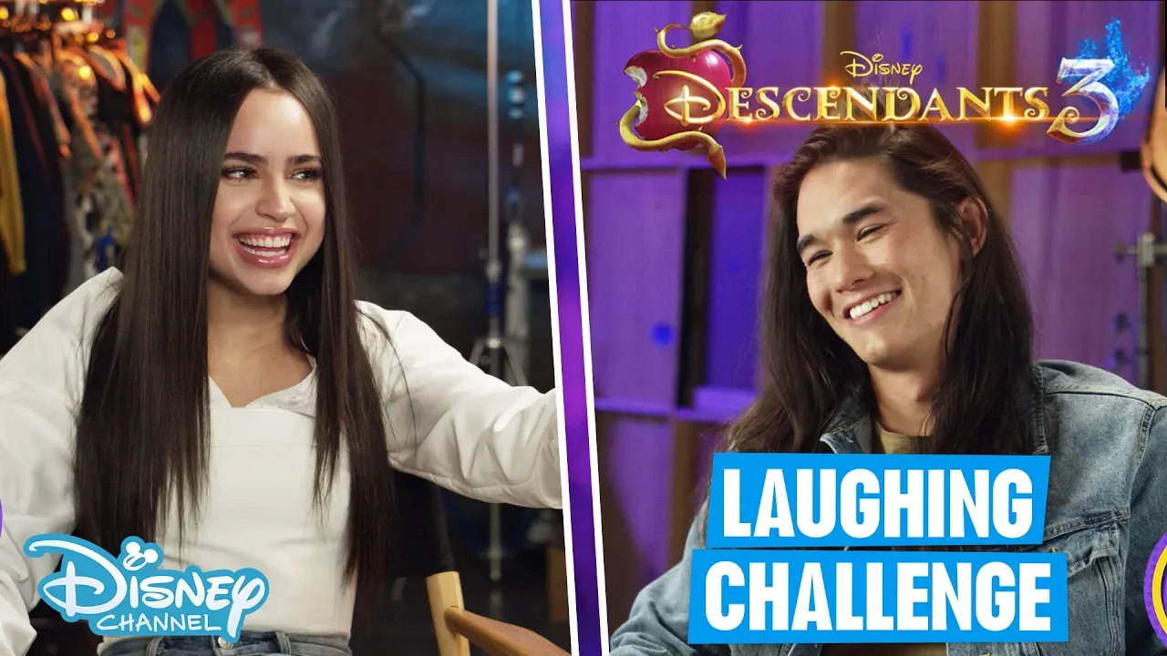 Descendants 3 | Try Not To Laugh Challenge With Sofia Carson & Booboo Stewart 😂 | Disney Channel UK background