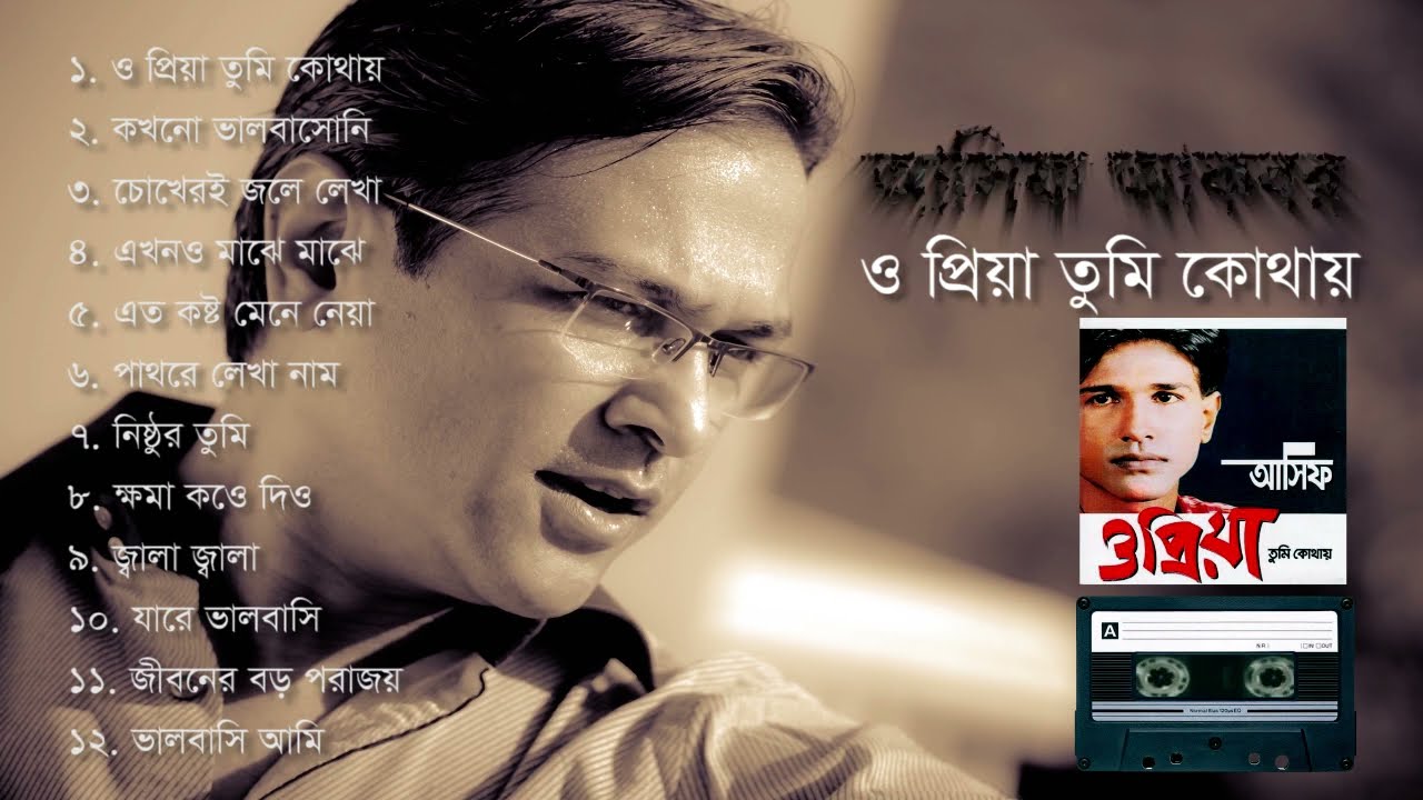 ও প্রিয়া তুমি কোথায় | Asif Akbar | O Priya Tumi Kothay- (2001) | Full Album Audio Jukebox (2016) | Watch on Movi47