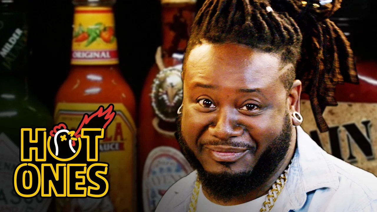 T-Pain Has a Tongue Seizure Eating Spicy Wings | Hot Ones (2016) | Watch on Movi47
