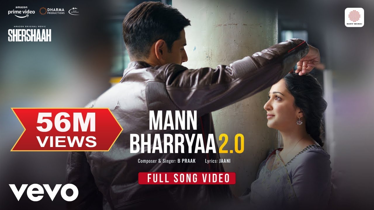 Mann Bharryaa 2.0 - Official Lyric Video | Shershaah | Sidharth – Kiara | B Praak | Jaani background