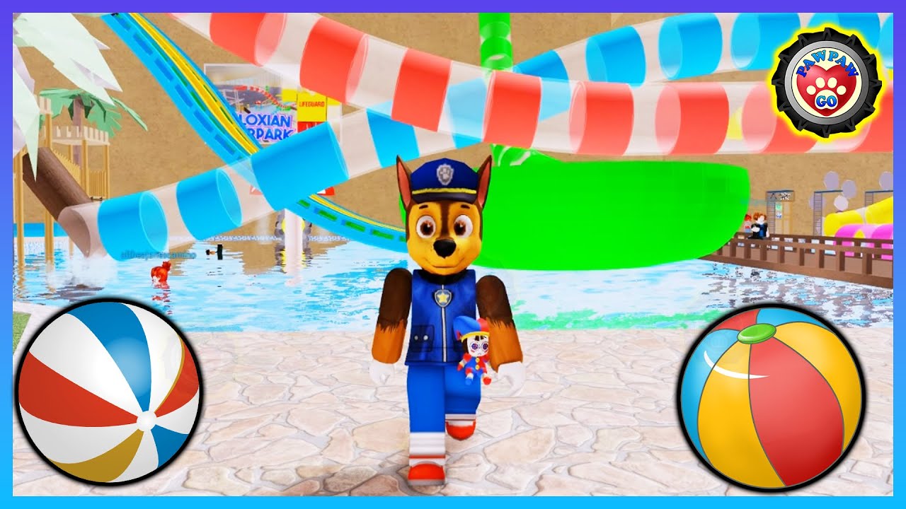 Paw Patrol 🌊 Chase Go to the Water Park 汪汪隊立大功-阿奇來玩水上樂園囉 【Roblox 機械方塊】 background