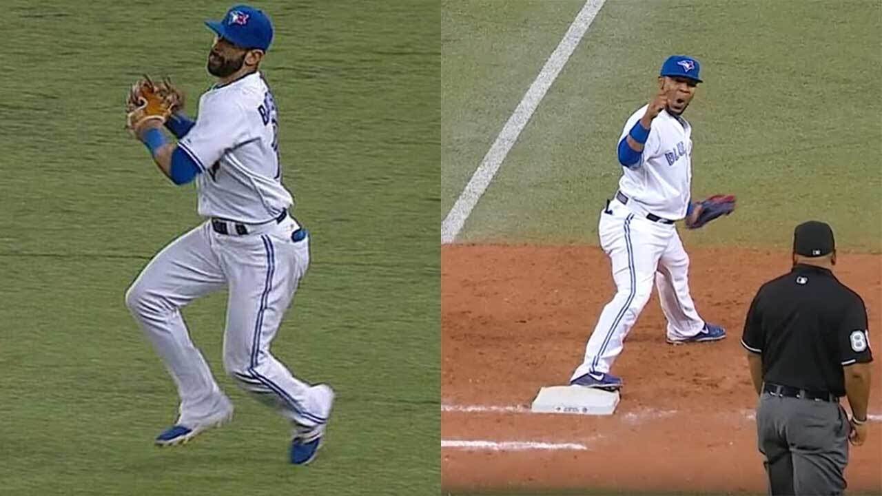 Runners thrown out at first base from the outfield!! (Amazing putouts at 1B!) background