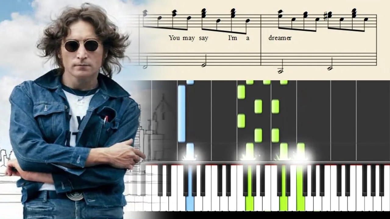 John Lennon - Imagine - ACCURATE Piano Tutorial + SHEETS background