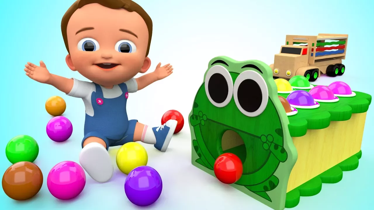 Frog Color Balls Wooden Hammer Toy Set 3D | Little Baby Play Learning Colors for Children Kids Toys