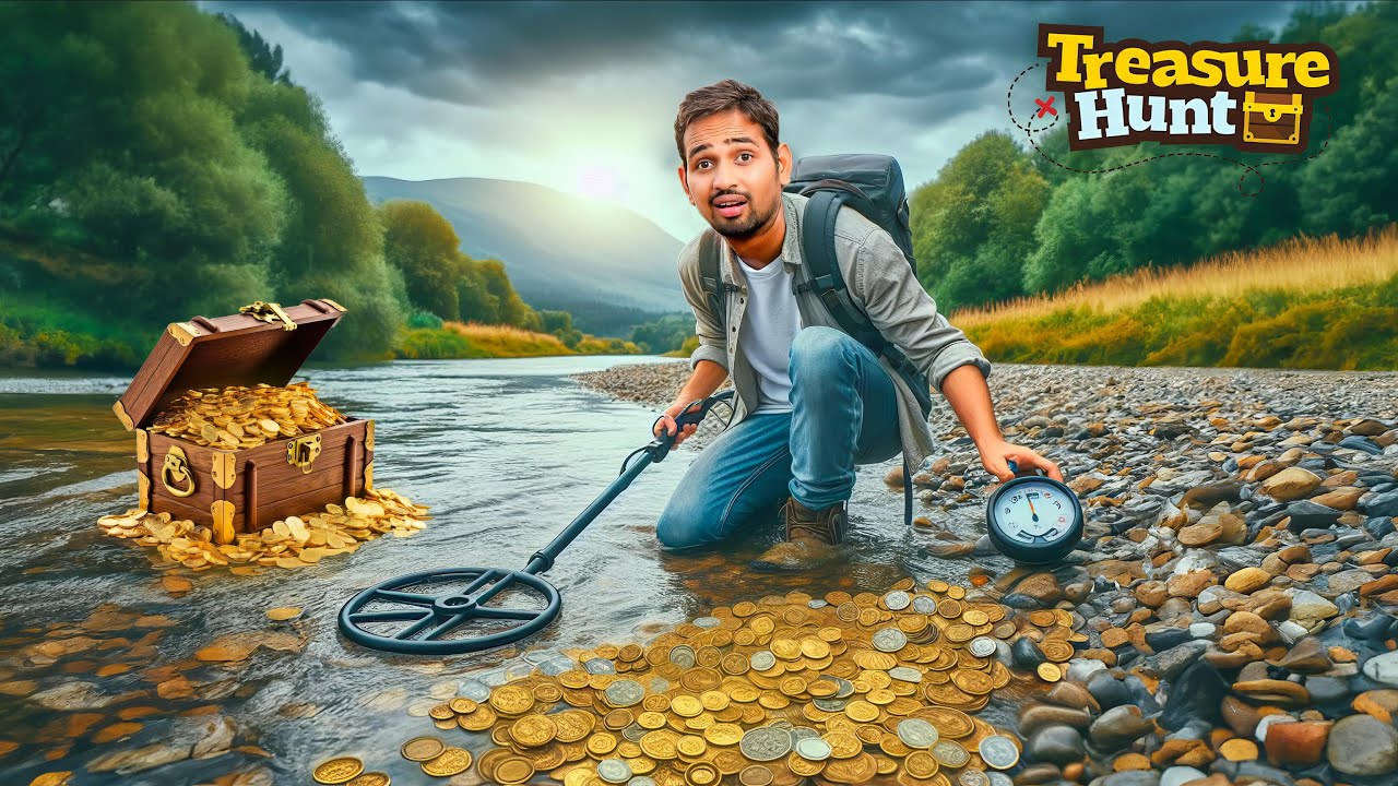 Gold In River... नदी में मिलेगा खजाना ! Treasure Hunt Challenge Part-2 background