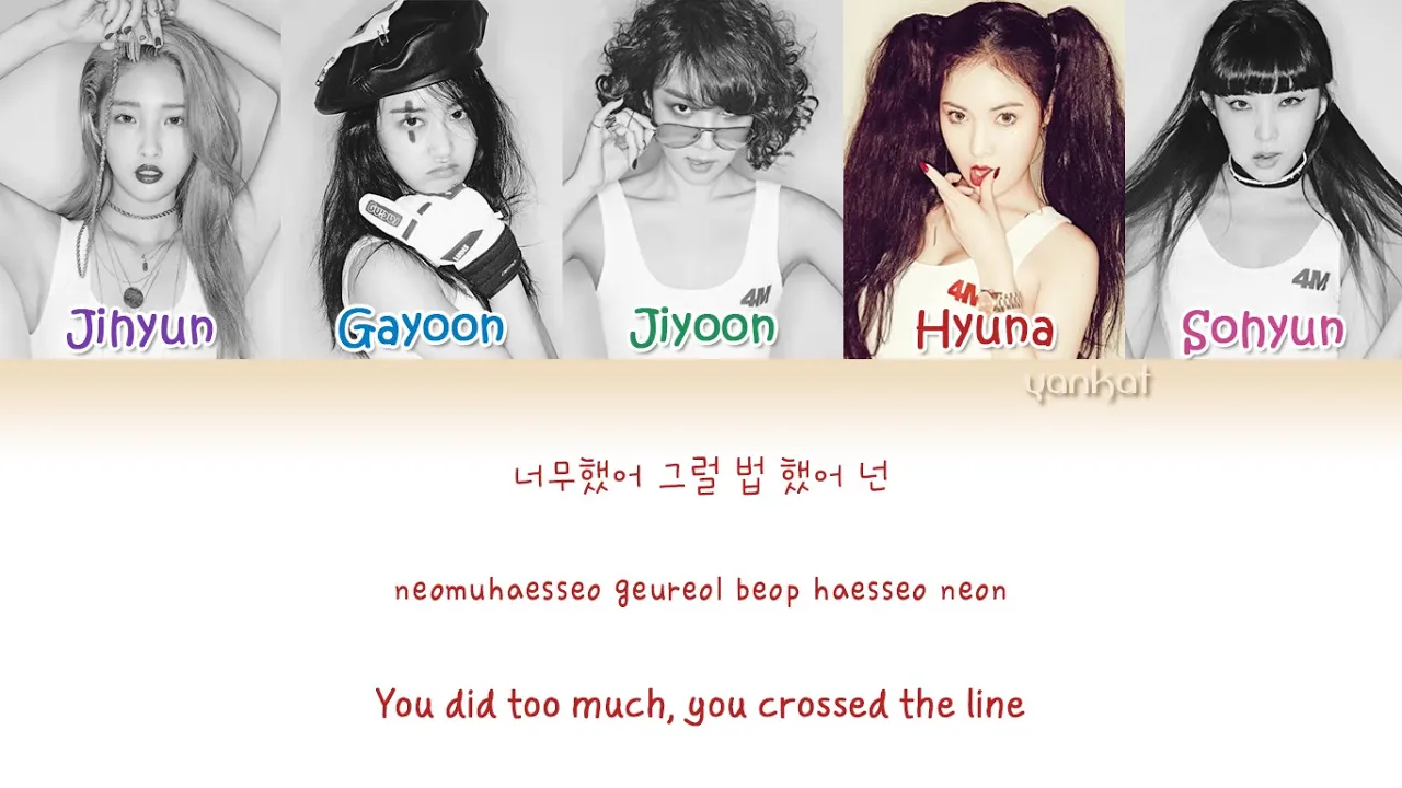 4MINUTE (포미닛) – Hate (싫어) (Color Coded Han|Rom|Eng Lyrics) | by Yankat background