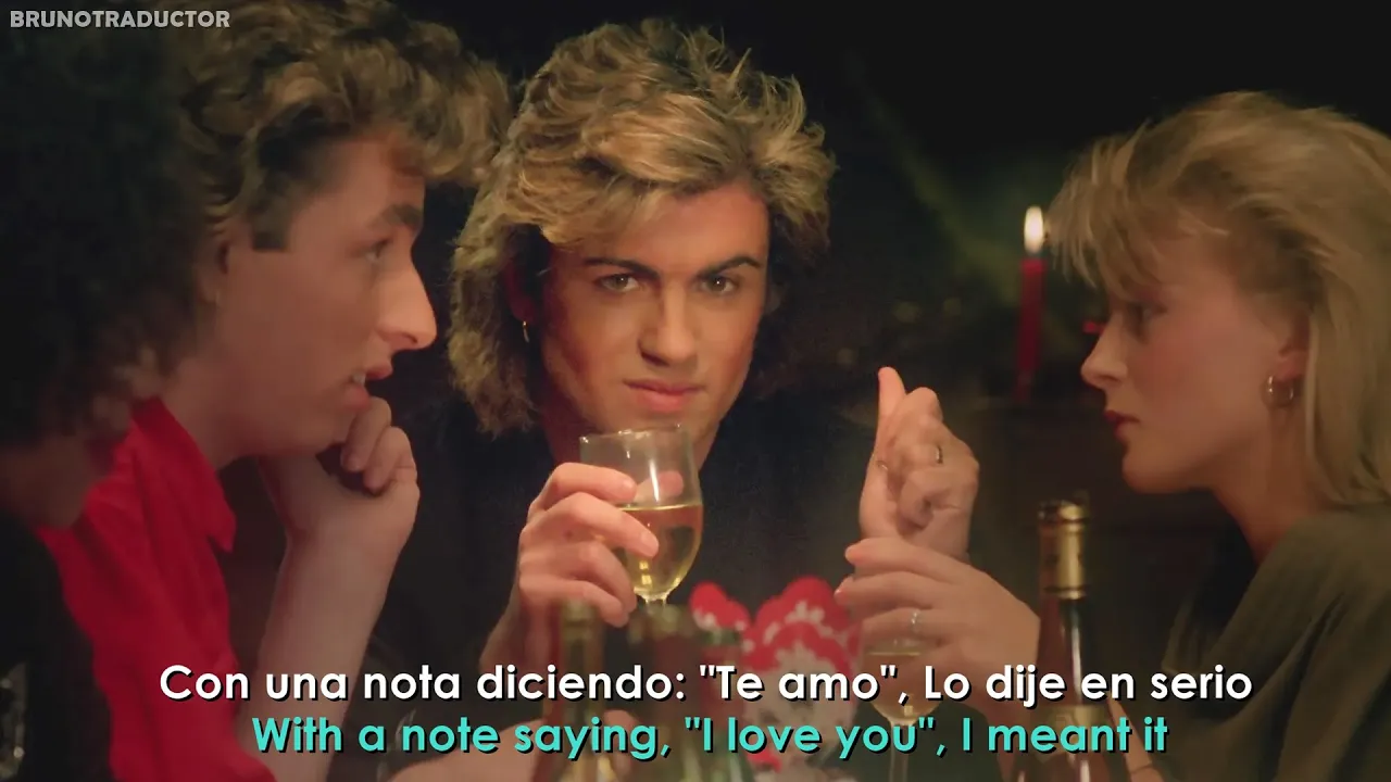 Wham! - Last Christmas // Lyrics + Español // Video Official backdrop