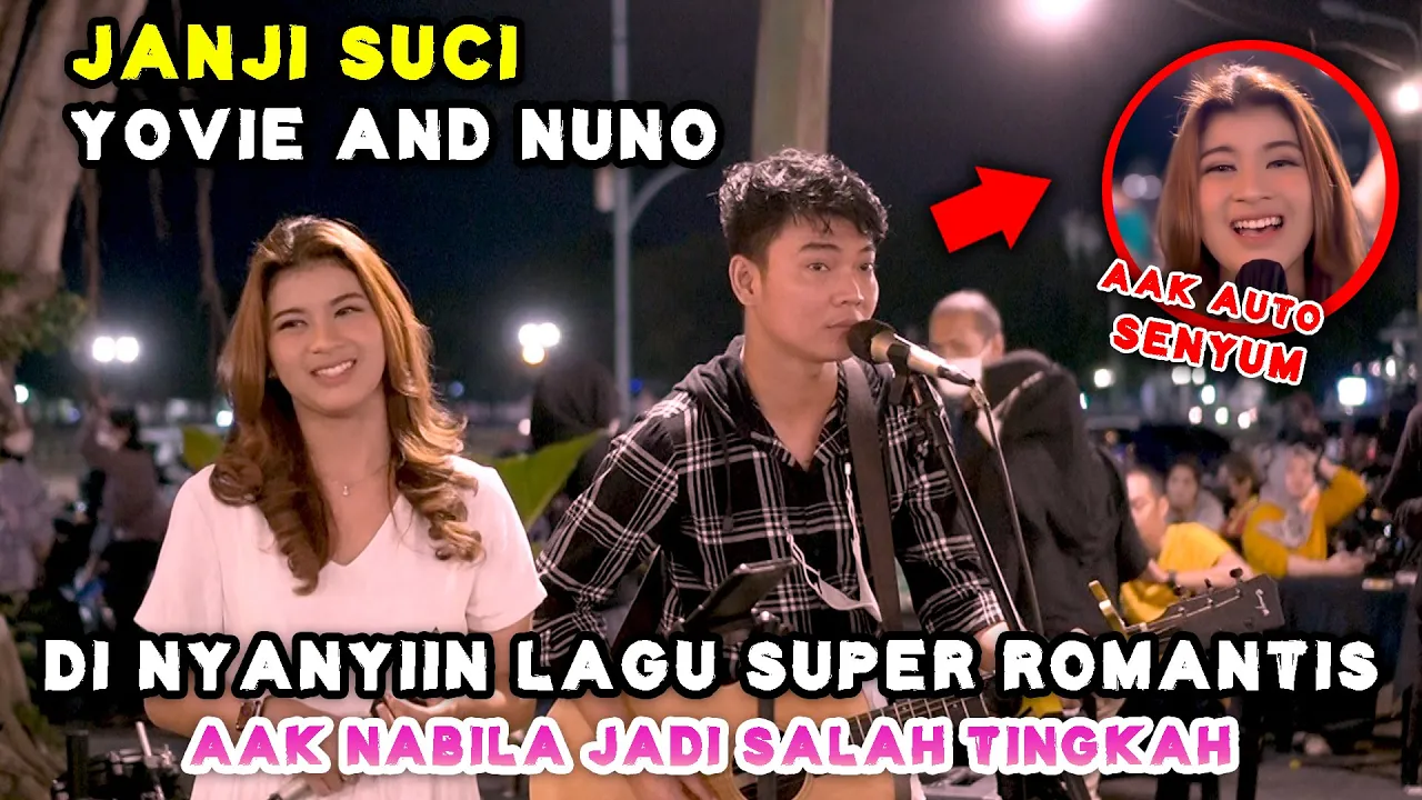 JANJI SUCI - YOVIE AND NUNO (LIRIK) LIVE NGAMEN PENDOPO LAWAS BY NABILA MAHARANI FT TRI SUAKA