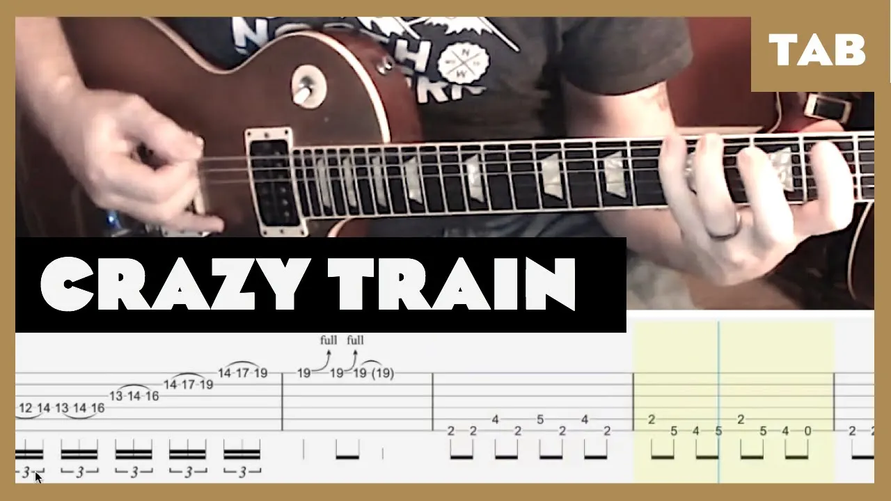 Ozzy Osbourne - Crazy Train - Guitar Tab | Lesson | Cover | Tutorial background