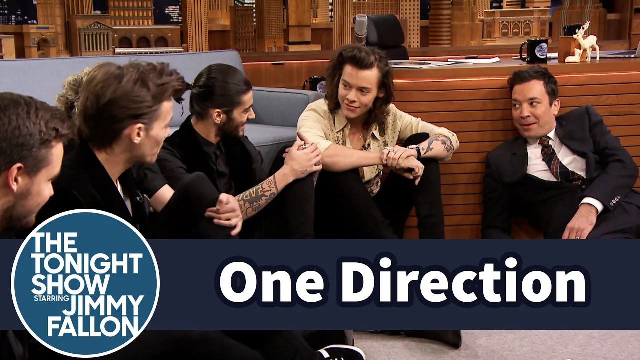 One Direction and Jimmy Have a Floor Interview background