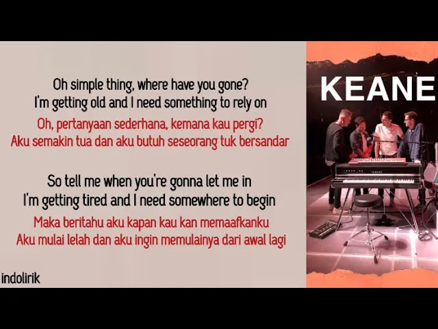 Keane - Somewhere Only We Know | Lirik Terjemahan