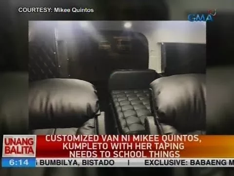 UB: Customized van ni Mikee Quintos, kumpleto with her taping needs to school things