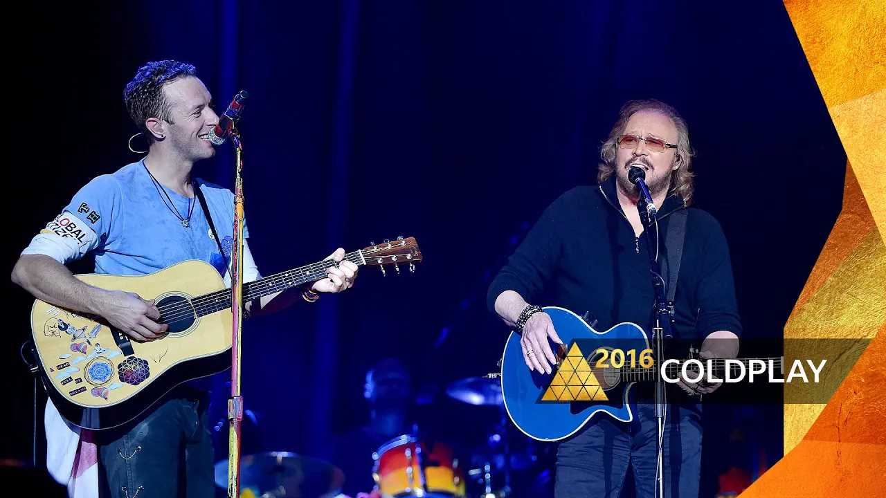 Coldplay - Stayin' Alive (feat. Barry Gibb) (Glastonbury 2016) background