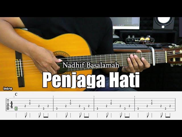 Penjaga Hati - Nadhif Basalamah - Fingerstyle Guitar Tutorial + TAB & Lyrics background