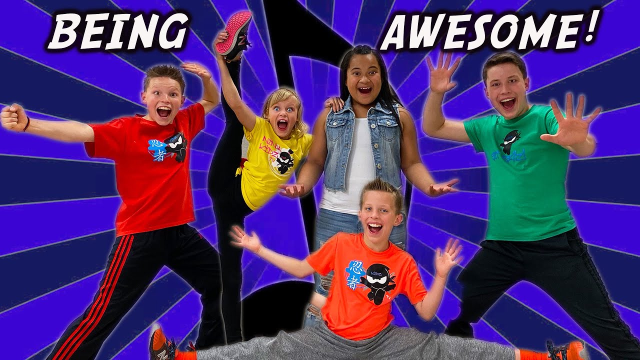 Being Awesome! Ninja Kidz Music Video (Lyrics) backdrop