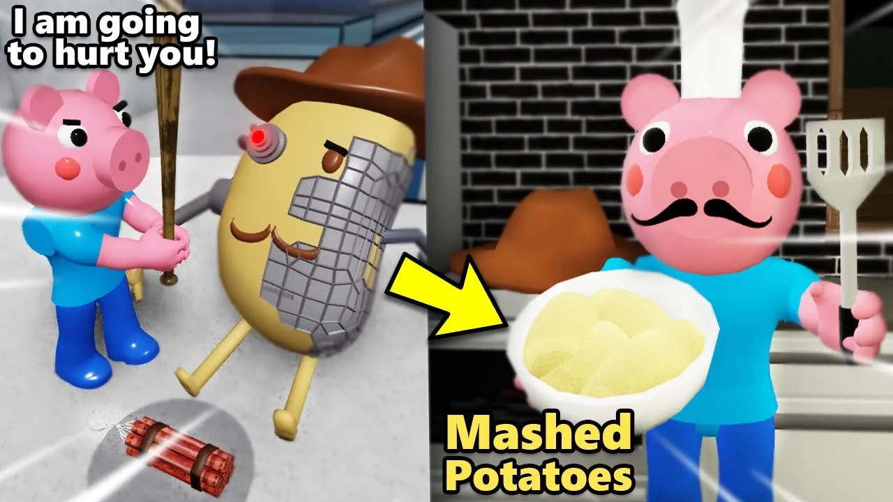 ROBLOX PIGGY TWISTED TRUE ENDING!! MR. P TURNS INTO MASHED POTATOES!! (George's Revenge) poster — similar to Can We HIDE AS RANDOM OBJECTS In ROBLOX! (HIDING FROM MR. P!)