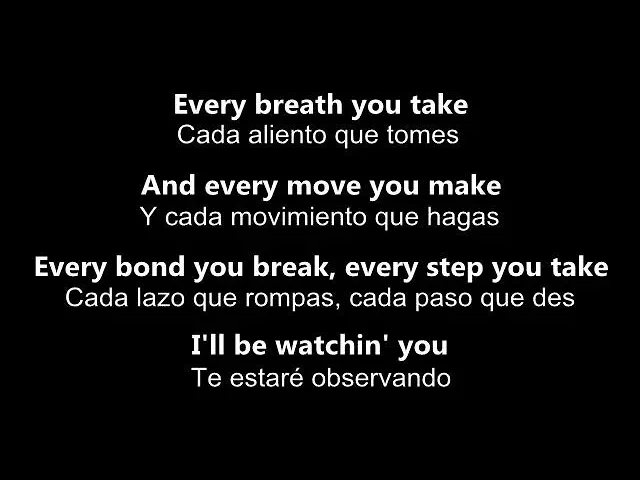 ♥ Every Breath You Take ♥ Cada Aliento Que Tomes ~ The Police - Letra en inglés y español background
