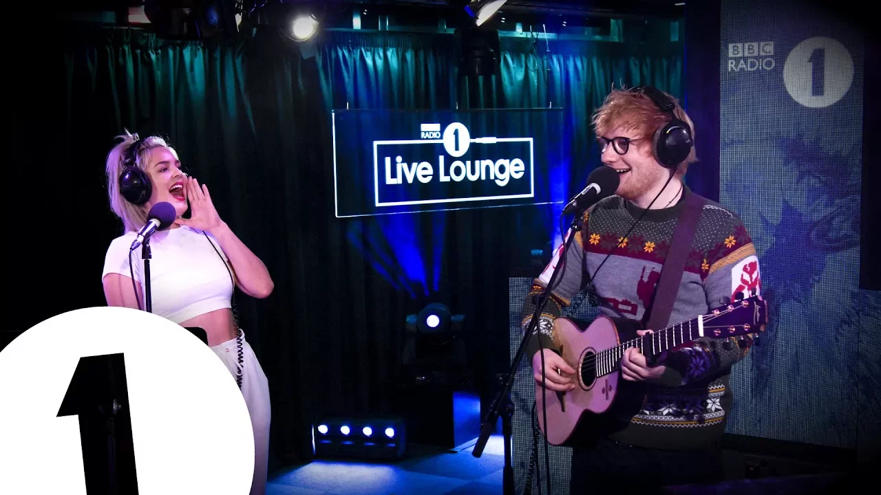 Ed Sheeran & Anne-Marie - Fairytale Of New York in the Live Lounge background