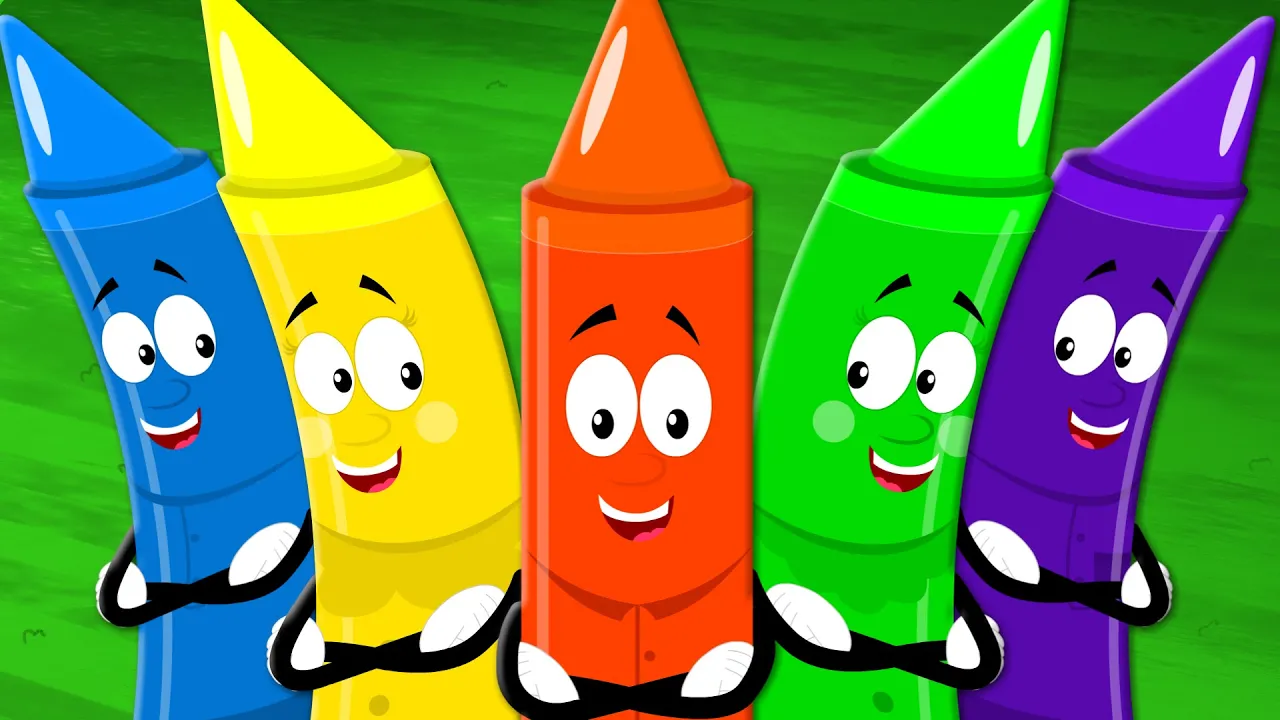 Five Little Crayons | Learn Colors | Nursery Rhymes For Kids And Childrens | Baby Songs background