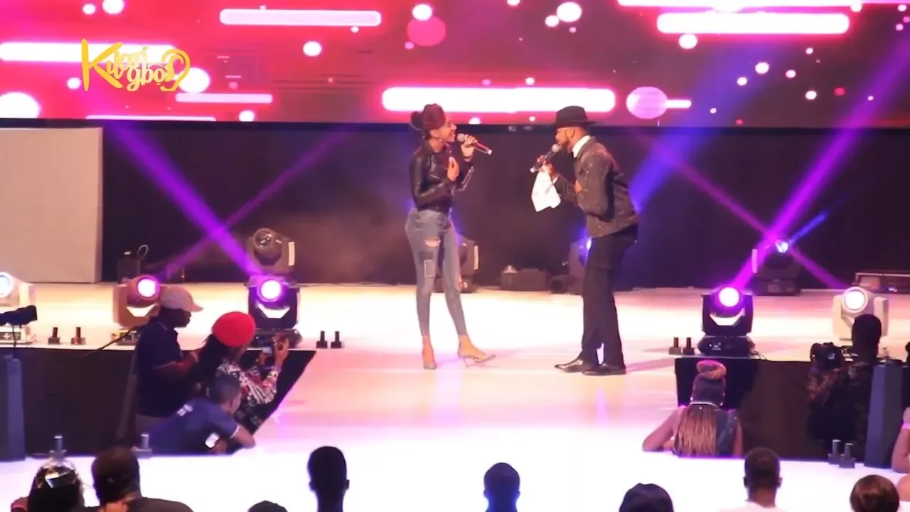 Banky W And His Wife Adesua Perform Love Song On Stage