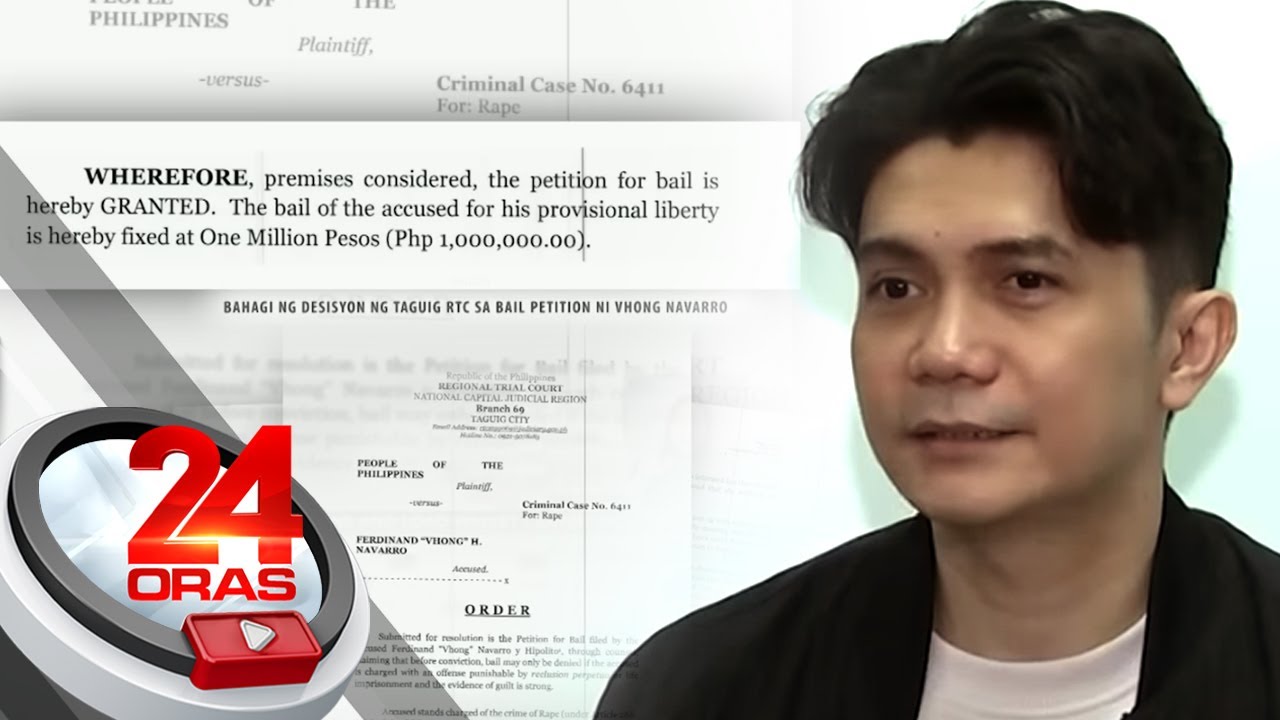 Vhong Navarro, pinayagang makapagpiyansa ng P1-M para sa kaso niyang rape | 24 Oras background