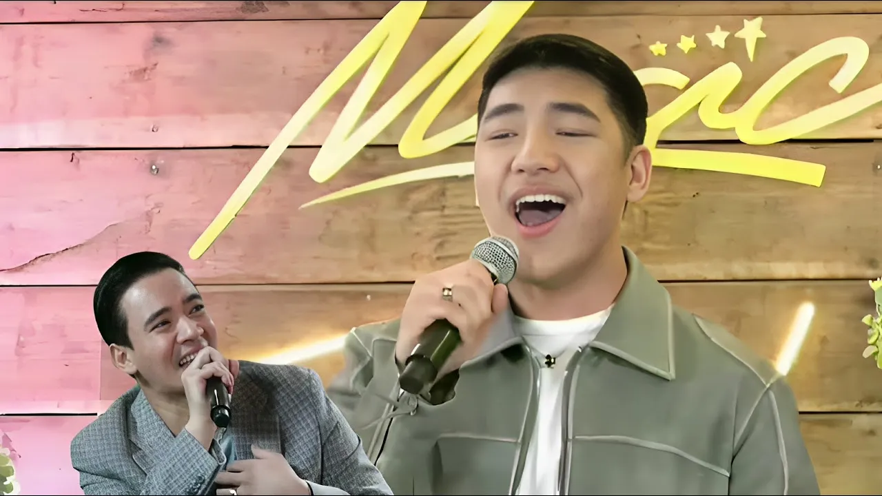 Darren Espanto singing “PAGBIGYANG MULI” LIVE by (Erik Santos) at Star Magic! background