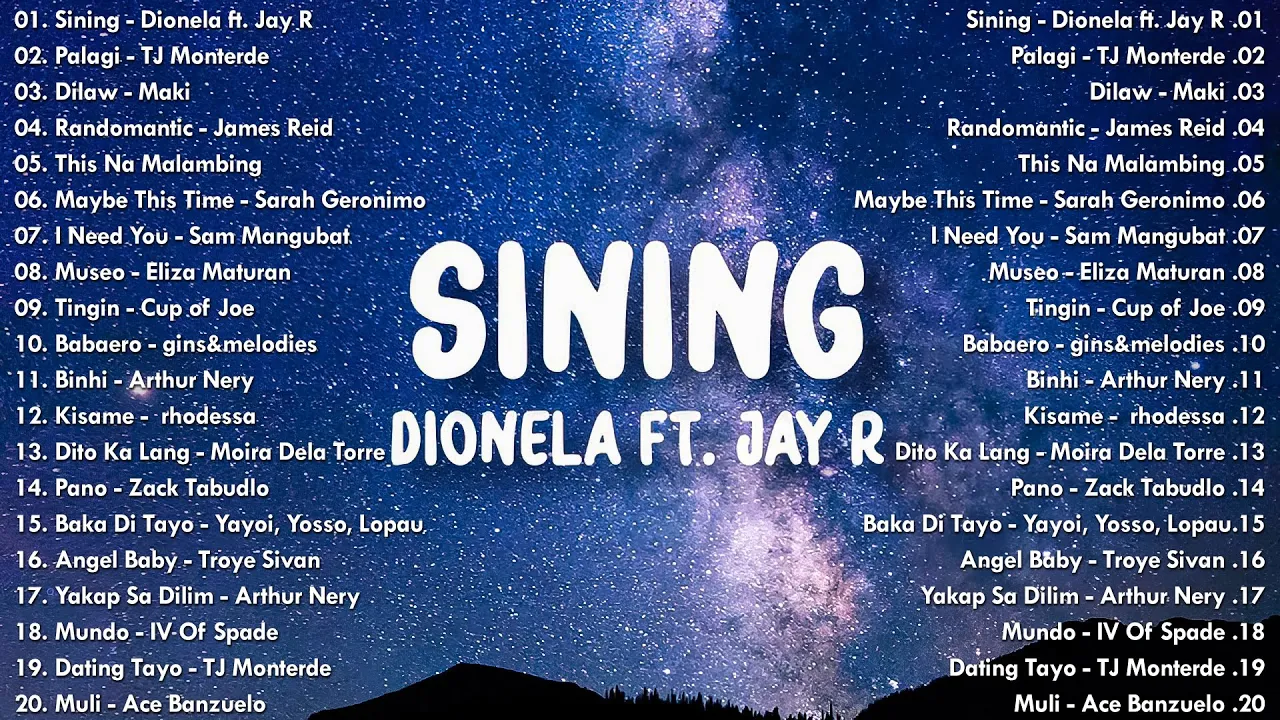 Sining - Dionela ft. Jay R 💗 Best OPM Tagalog Love Songs With Lyrics 💗 New OPM Songs 2024