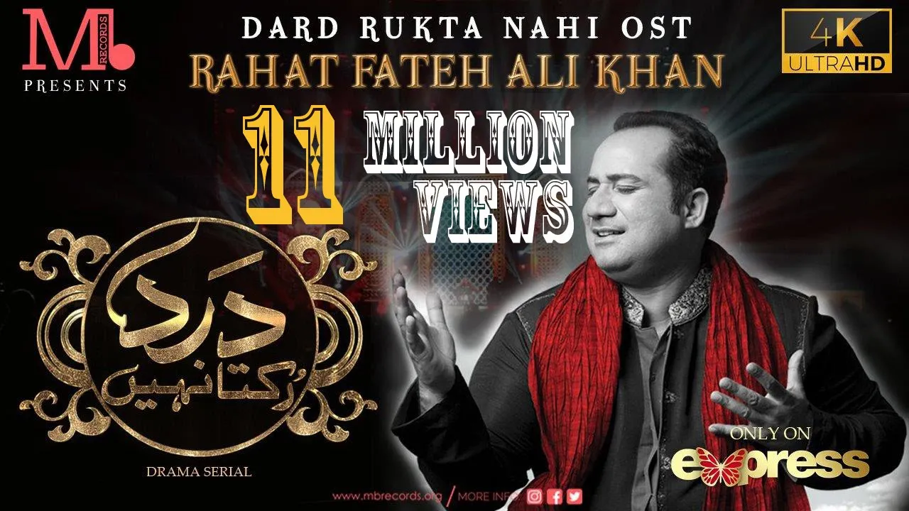 Dard Rukta Nahi OST | Rahat Fateh Ali Khan | Rock Version | Official 4K Video background