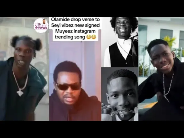 Olamide drop verse on Vibez Inc x Muyeez x Seyi Vibez Instagram New Song Remix backdrop