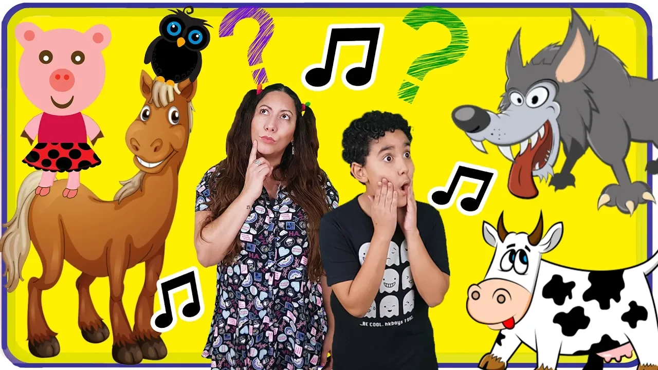 MÚSICA QUE SOM ESSE BICHO FAZ CANÇÃO INFANTIL IMITANDO OS ANIMAIS / QUE BICHO É ESSE background