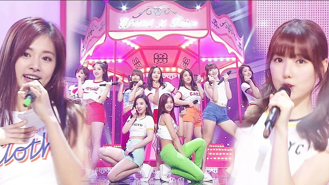 《Special Stage》 GFRIEND & TWICE(여자친구 & 트와이스) - Gee @인기가요 Inkigayo 20160313 background