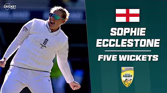 Ecclestone rewarded for marathon shift with five-wicket haul | Australia v England 2025 background