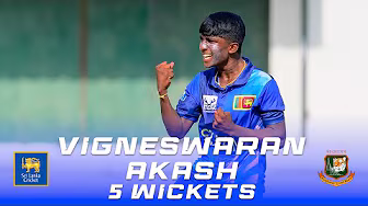 Highlights - Vigneswaran Akash Brilliant 5 Wickets Haul | 1st One Day Game - SL vs BAN U19 #SLvsBAN background