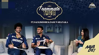 Teammate trivia ft. Sai Kishore & Dasun Shanaka | TATA IPL 2025 | Gujarat Titans background