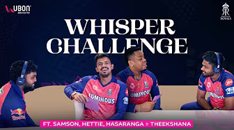 Whisper Challenge ft. Samson, Hettie, Hasaranga, and Theekshana | Rajasthan Royals | IPL 2025 background