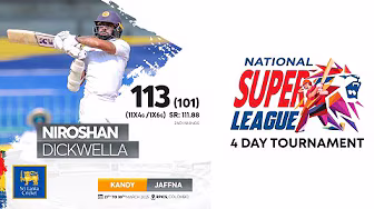 Century Makers | Niroshan Dickwella 113 vs Kandy | NSL 4-Day Tournament 2025 backdrop
