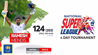 Century Makers | Ramesh Mendis 124 vs Jaffna | NSL 4-Day Tournament 2025 background
