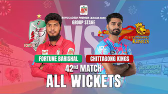 All Wickets || Fortune Barishal vs Chittagong Kings || 42nd Match || BPL 2025 background